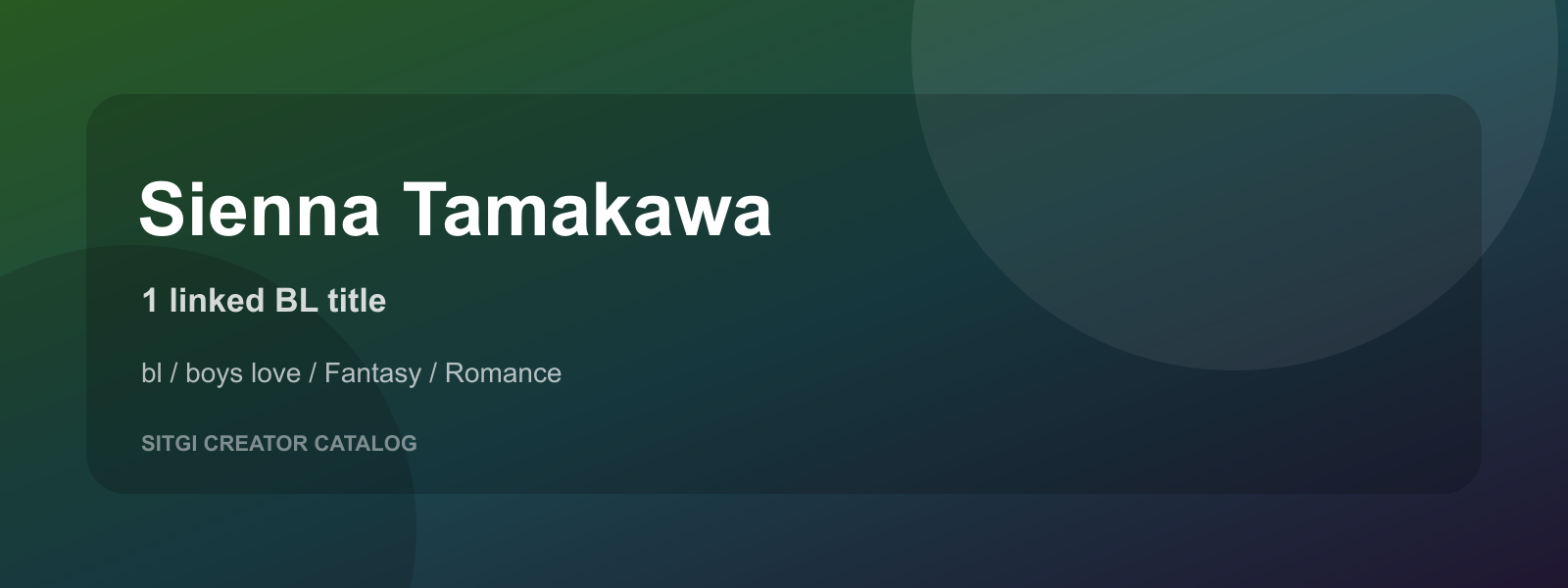 Sienna Tamakawa cover