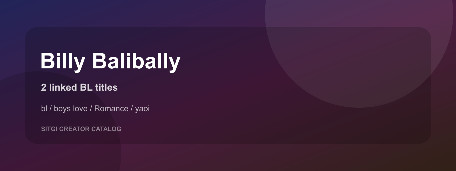 Billy Balibally cover