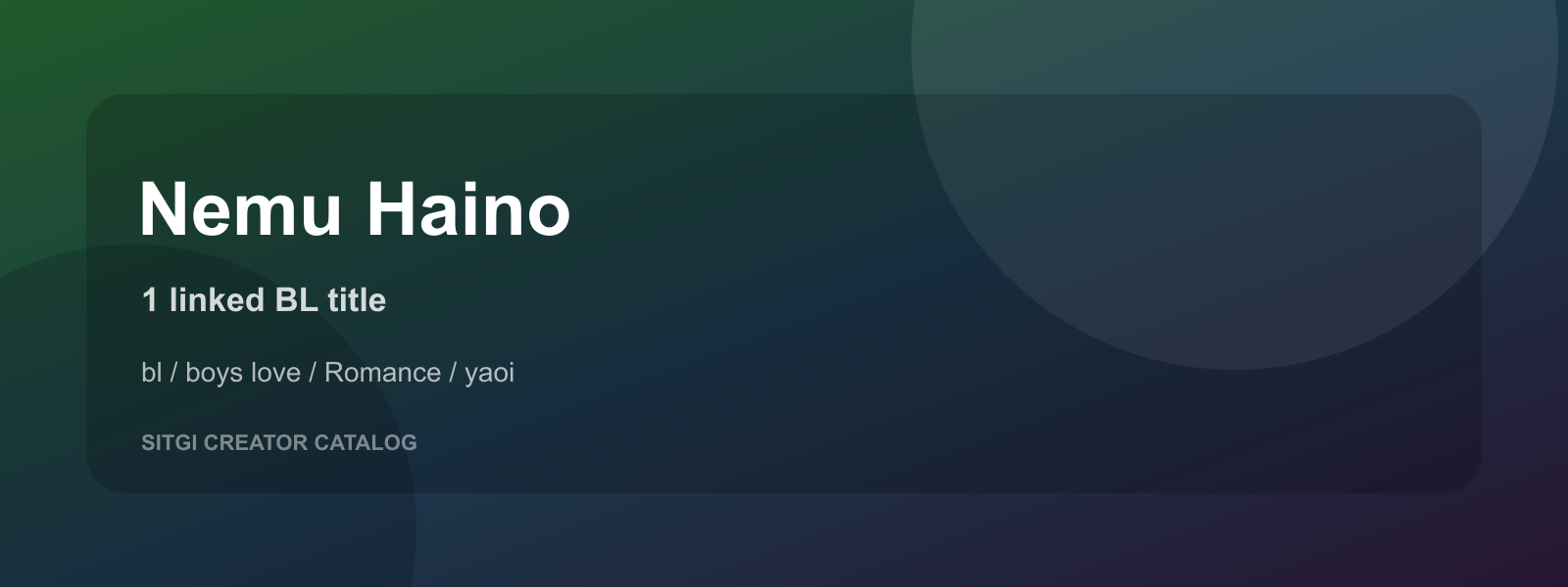 Nemu Haino cover