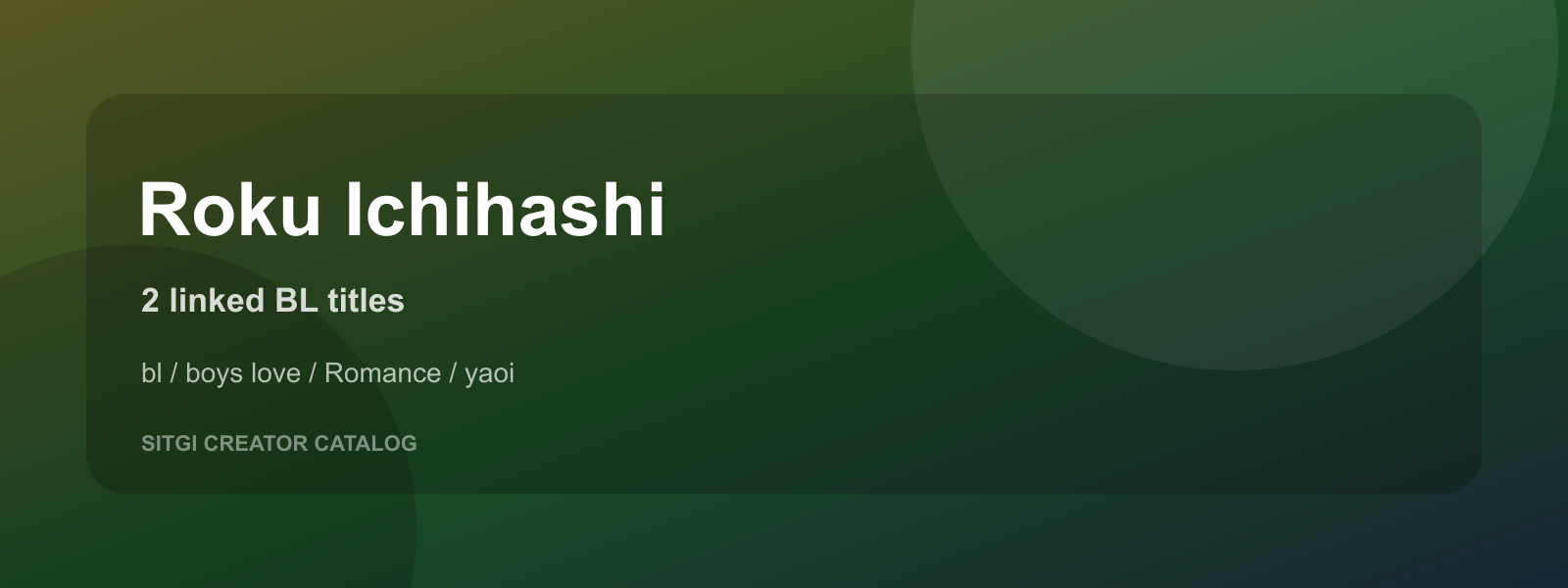 Roku Ichihashi cover