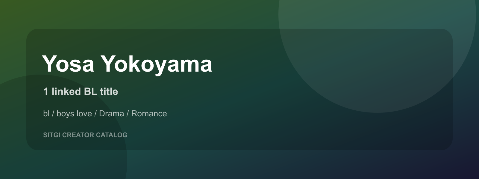 Yosa Yokoyama cover