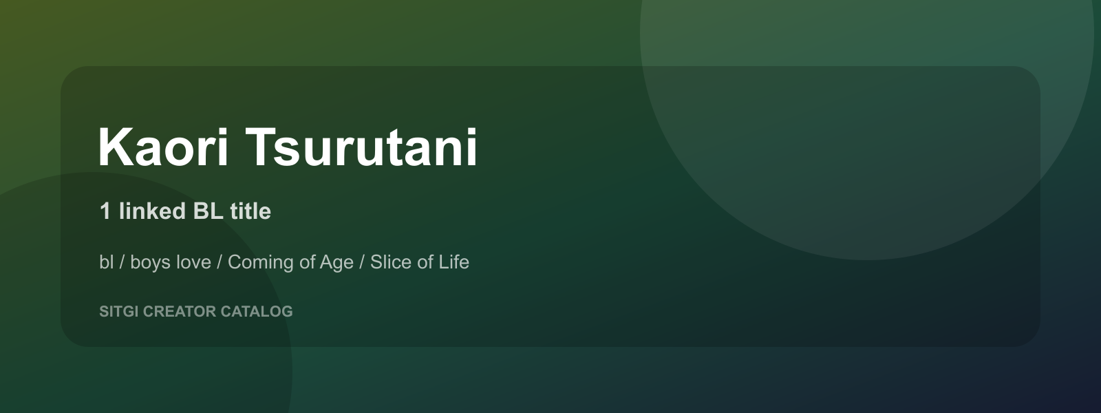 Kaori Tsurutani cover