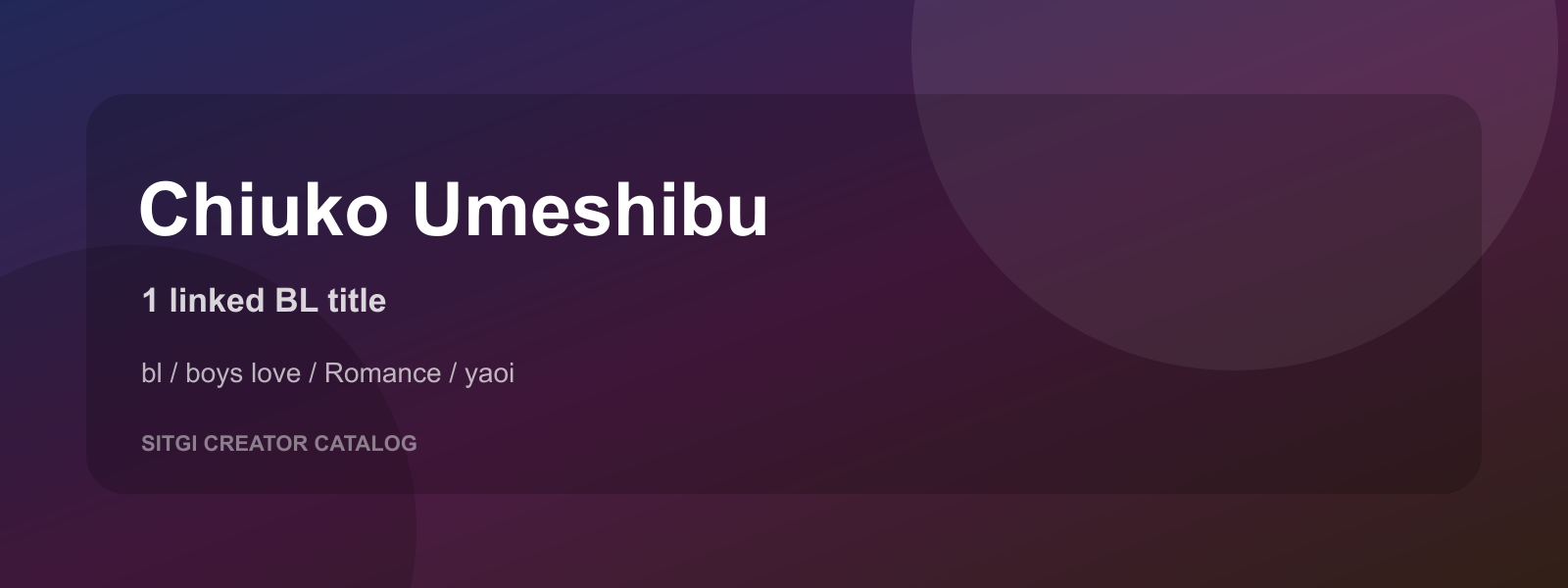 Chiuko Umeshibu cover