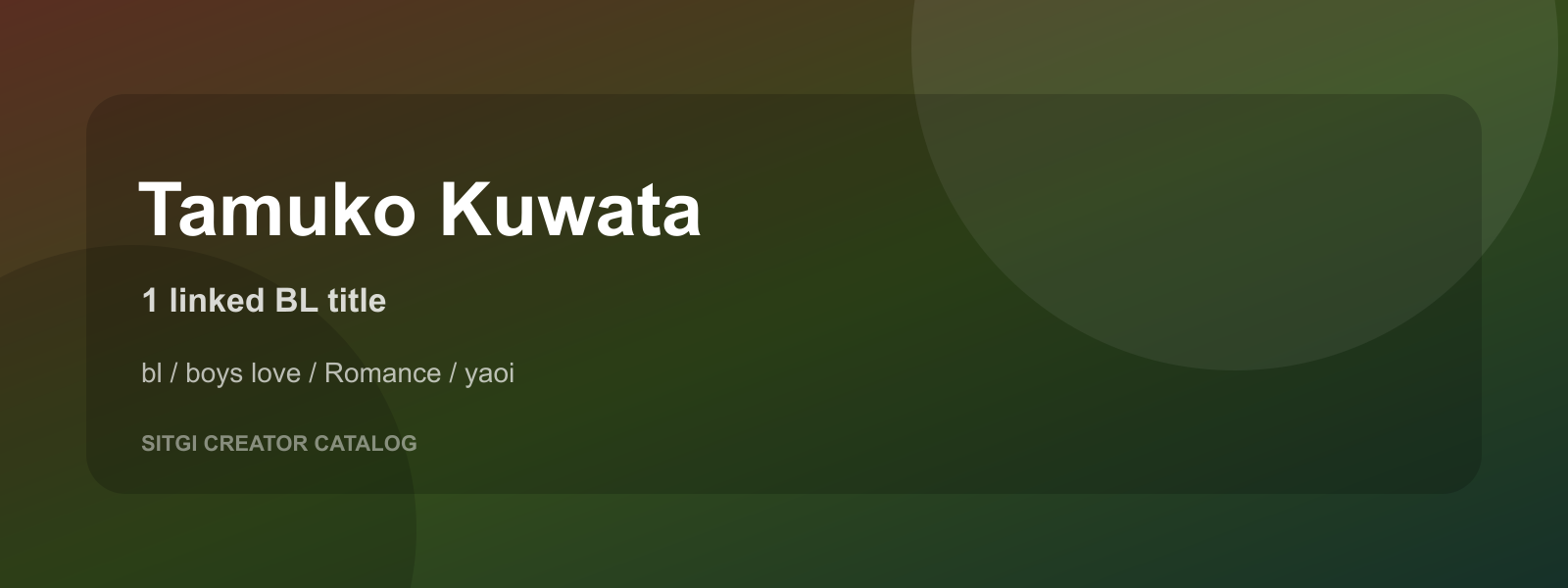 Tamuko Kuwata cover