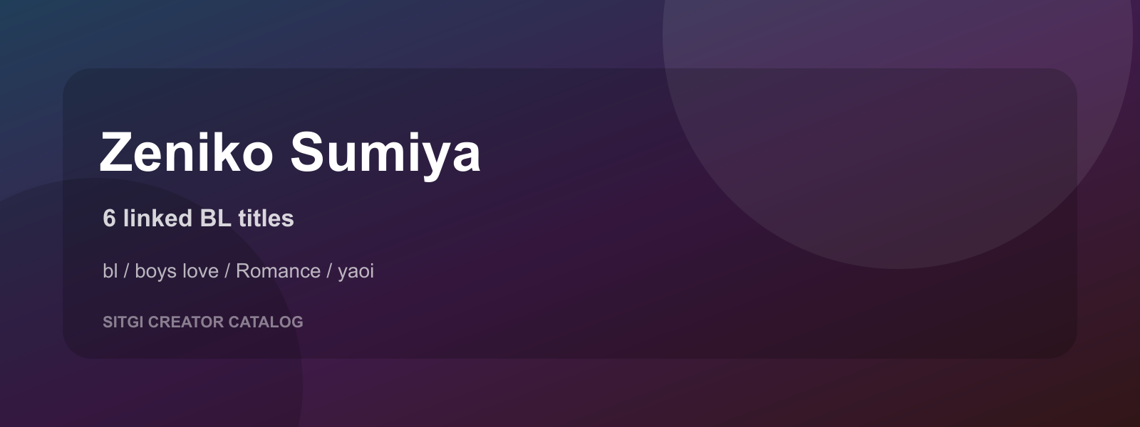 Zeniko Sumiya cover