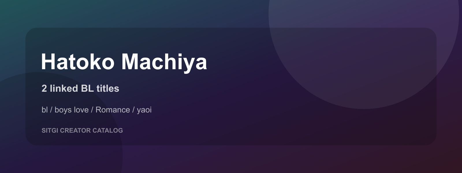 Hatoko Machiya cover