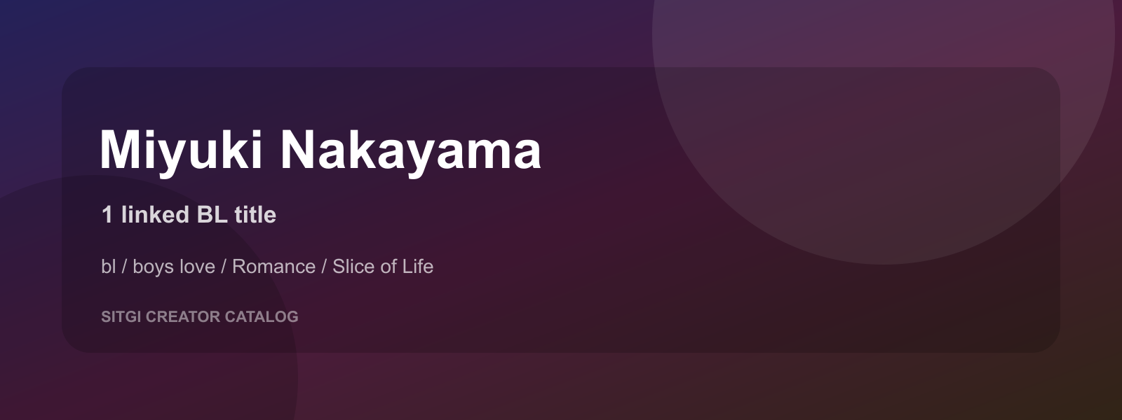 Miyuki Nakayama cover