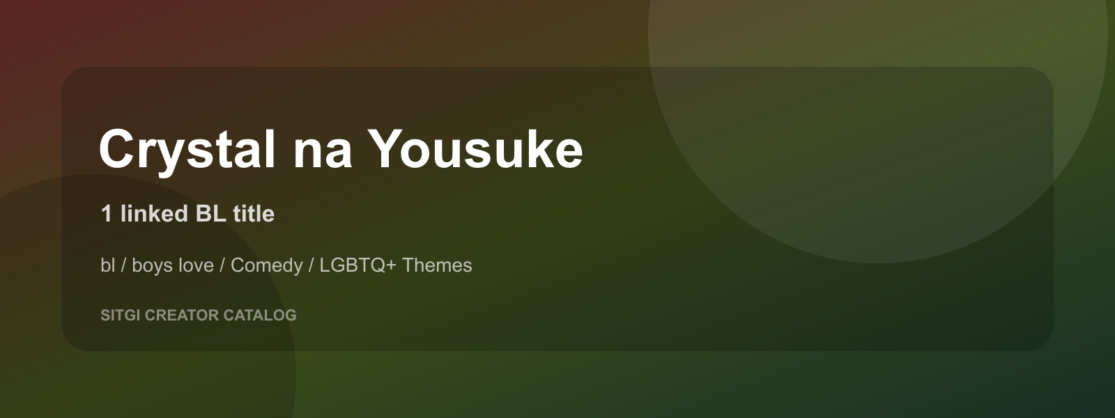 Crystal na Yousuke cover