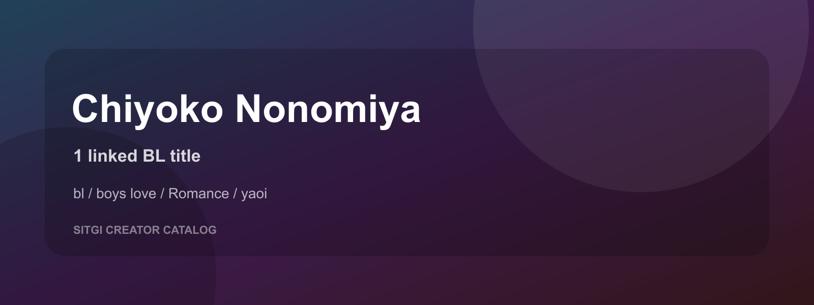 Chiyoko Nonomiya cover