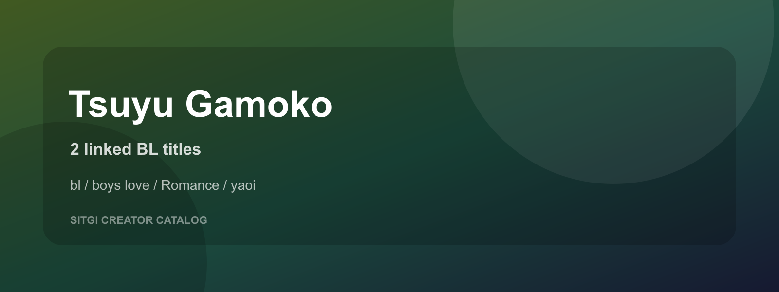 Tsuyu Gamoko cover