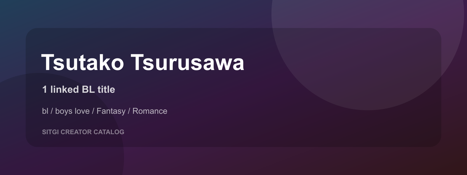 Tsutako Tsurusawa cover