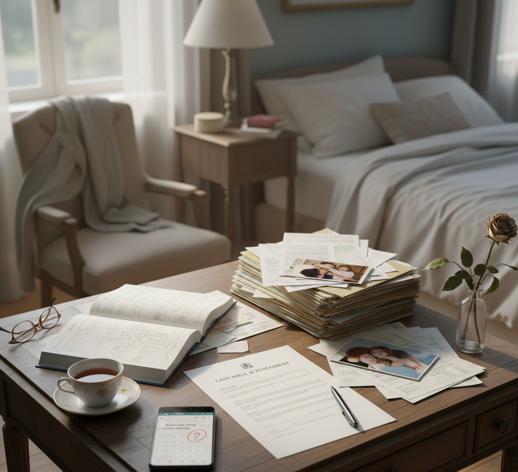 A showcase of a will not being signed on a table, leading to intestacy A will left unsigned, leading to intestacy