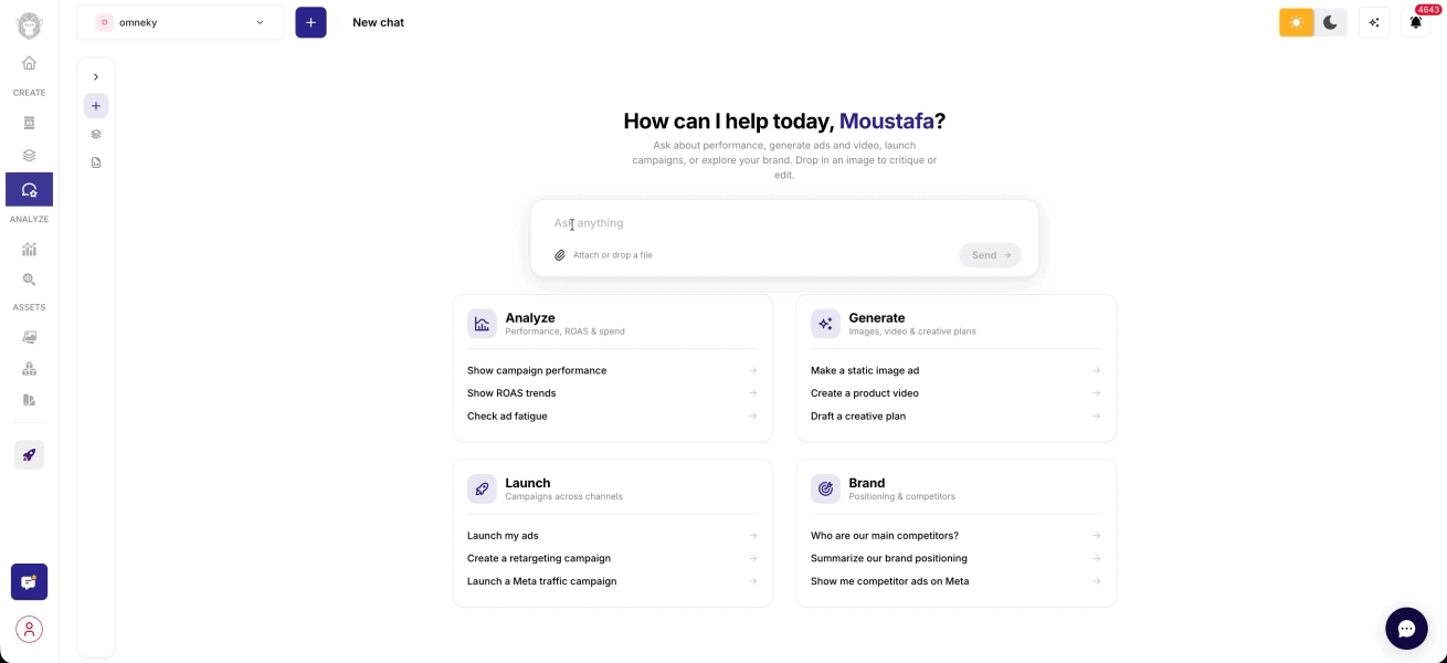 Omneky Agent Brand Research demo