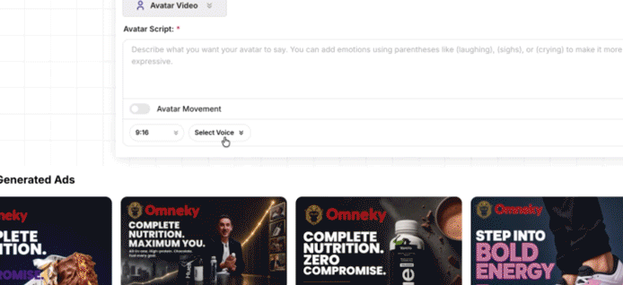 Omneky Agent demo — Chat With Data performance report