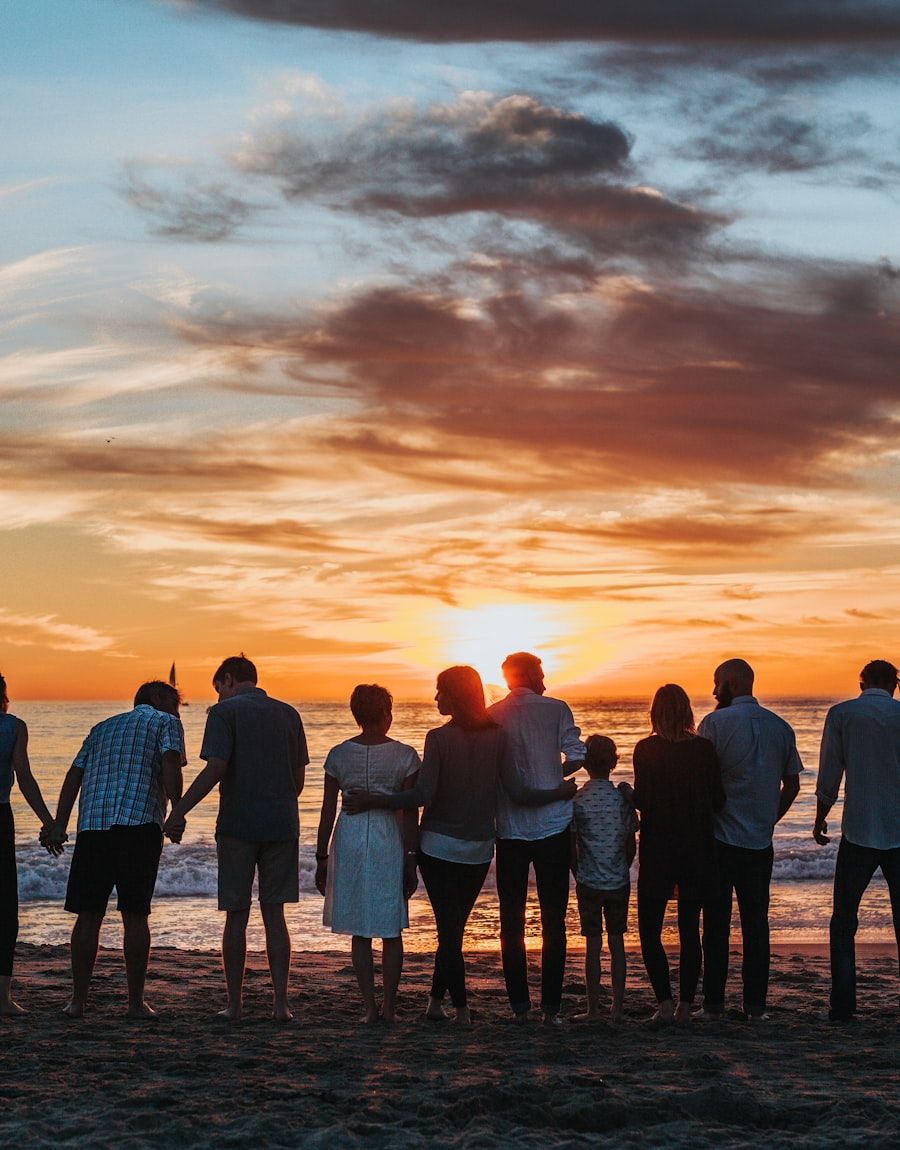 A blended family together at home
