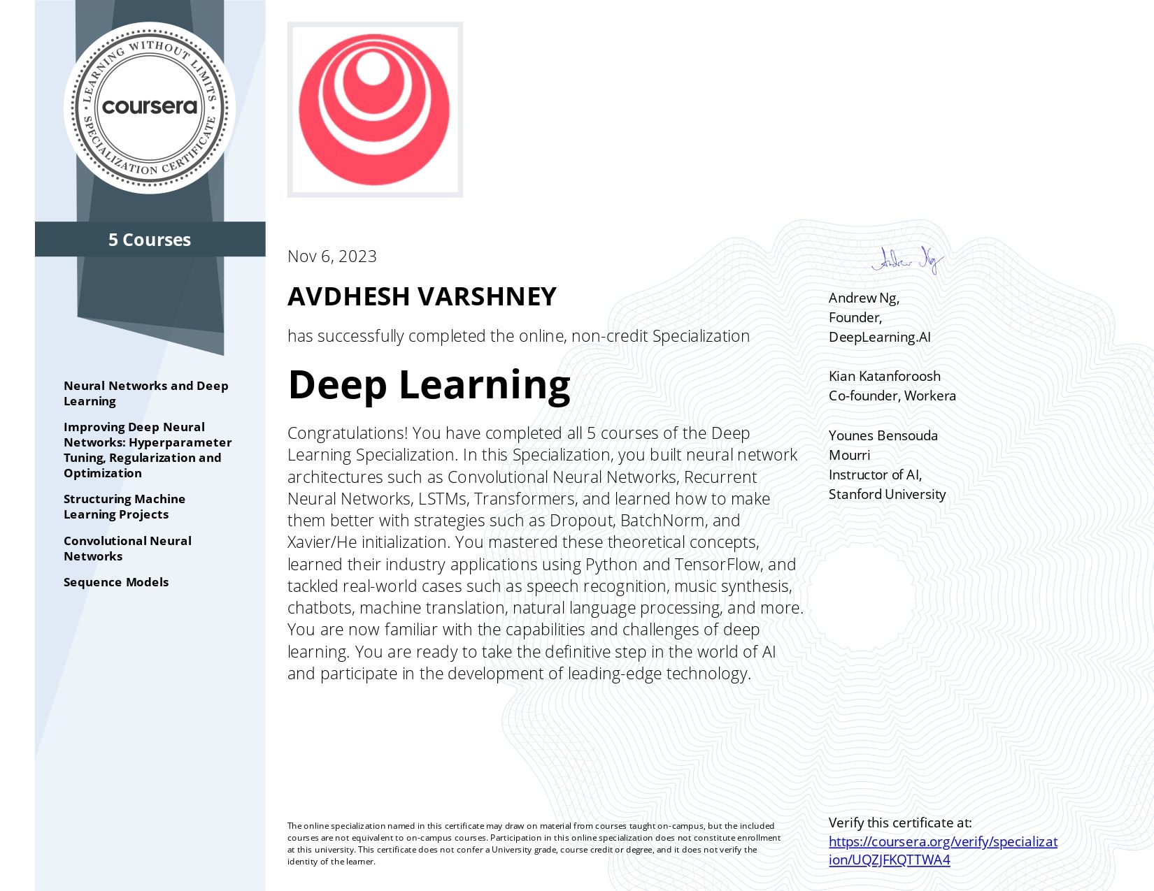 Deep Learning Coursera Course