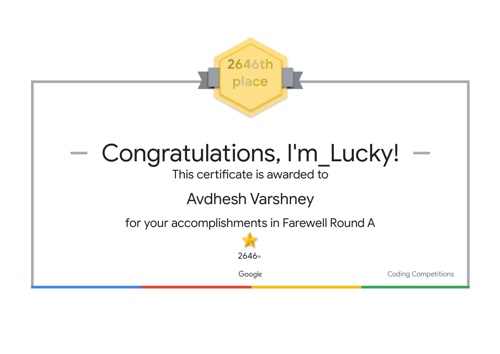 FAREWELL GOOGLE CHALLENGE