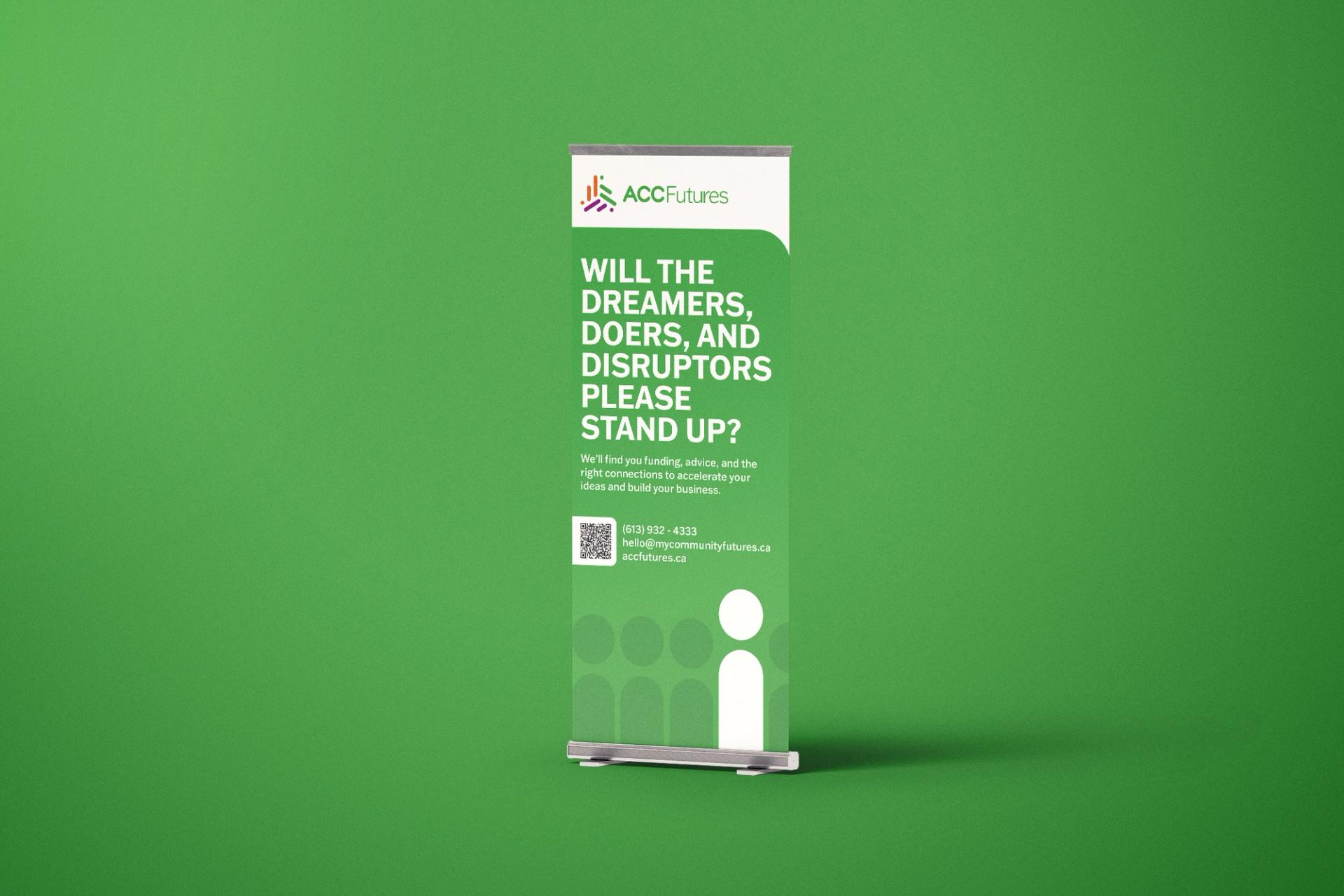ACCFutures event banner asking the dreamers, doers and disruptors to stand up
