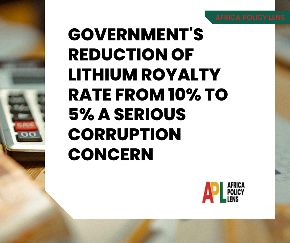 Government's reduction of lithium royalty rate from 10% to 5% a serious corruption concern