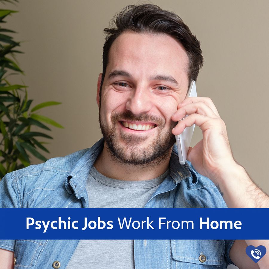 Psychic Jobs Work From Home - Male Tarot Reader on the phone.