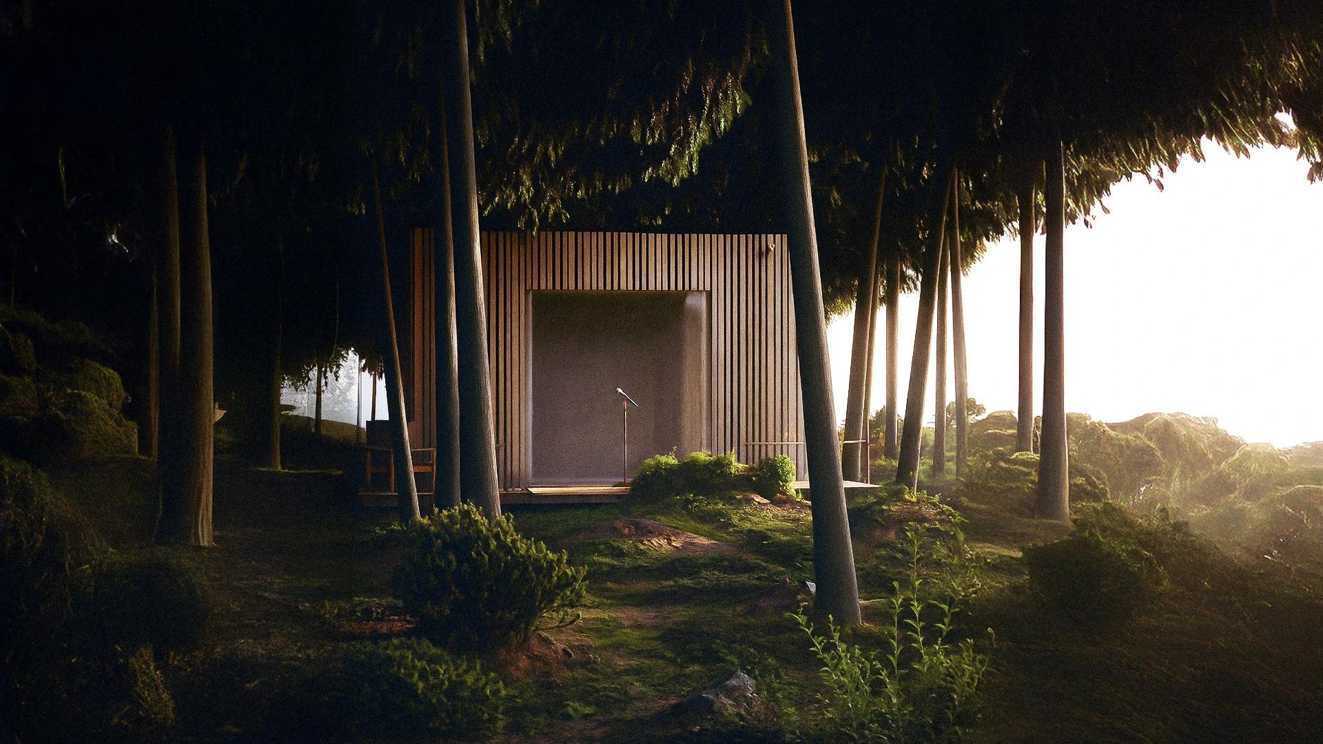 Diseño de espacio conceptual y arquitectura para Skàla Studio, proyecto de branding