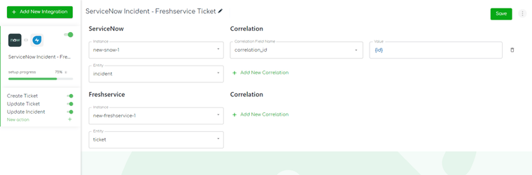 Freshservice to ServiceNow integration: Connecting systems menu details