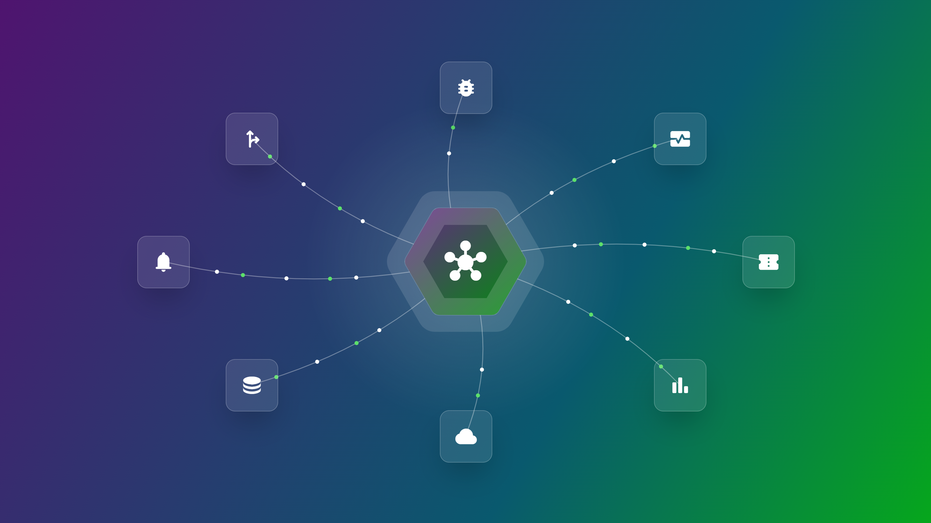 Abstract workflow automation network connecting IT tools through a central hub