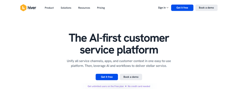 Hiver landing page