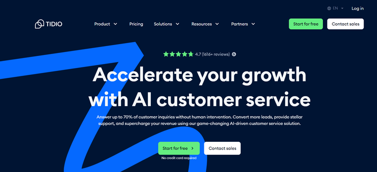 Tidio landing page