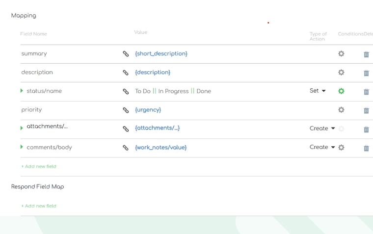 ZigiOps’  ServiceNow Jira integration mapping fields
