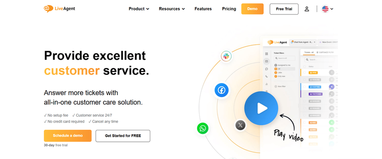 LiveAgent landing page