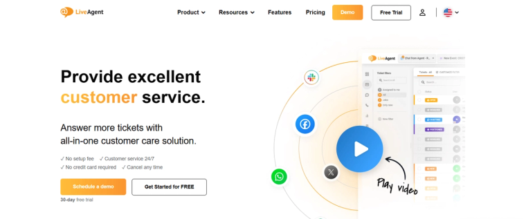 LiveAgent landing page