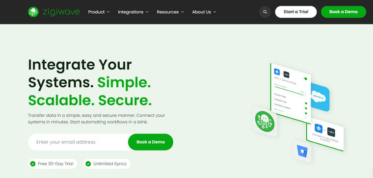 ZigiOps no-code integration platform front page