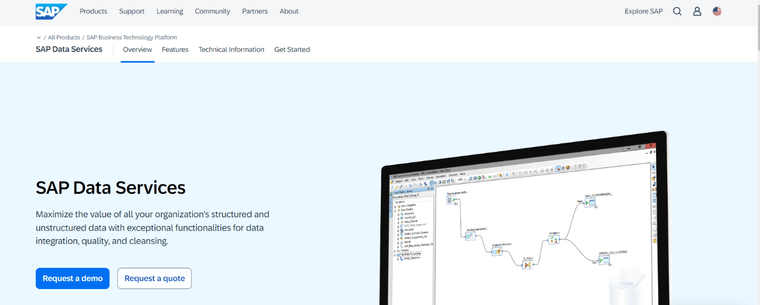 SAP Data Services front page screenshot