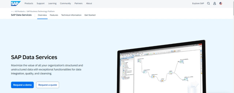 SAP Data Services front page screenshot
