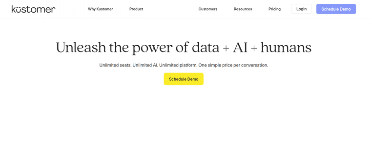 Kustomer landing page