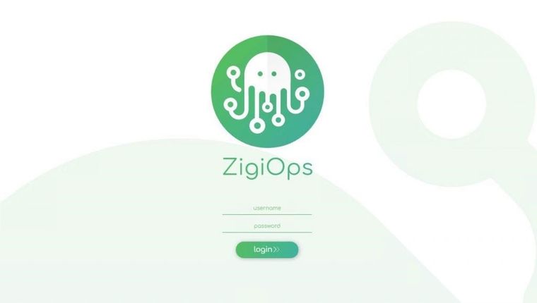 ZigiOps Login screen