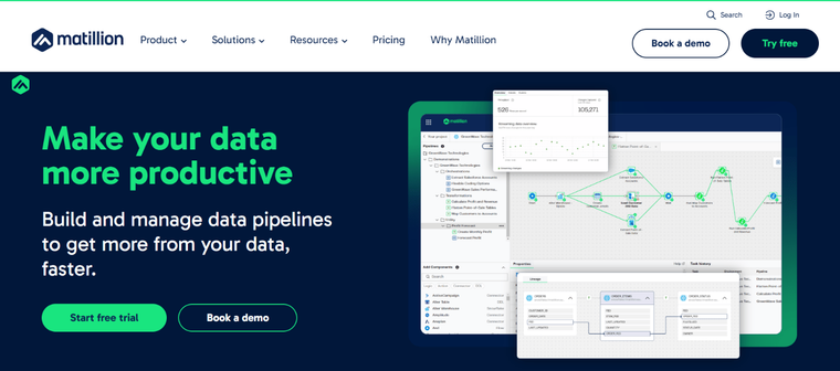 Matillion front page screenshot