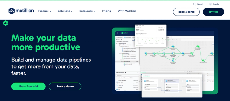 Matillion front page screenshot