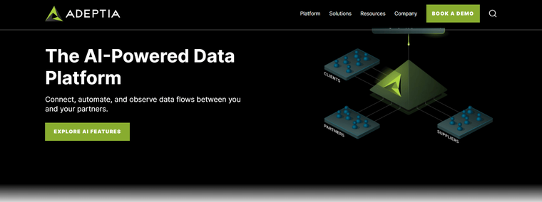 Adeptia front page screenshot
