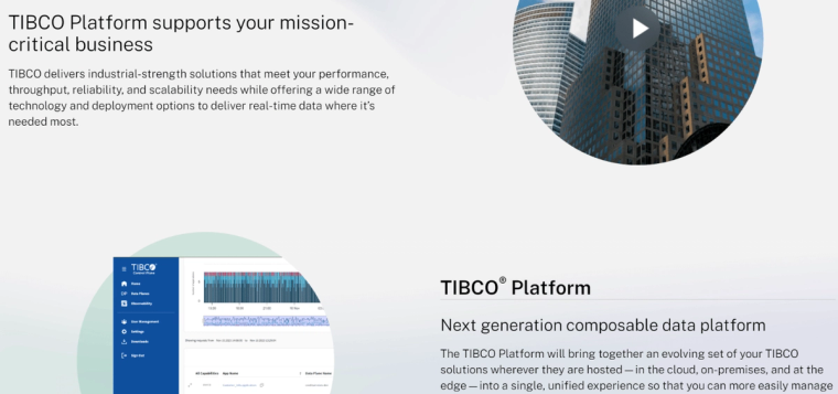 TIBCO Cloud Integration front page screenshot