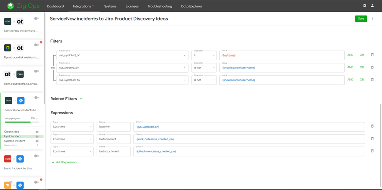 Jira Product Discovery to ServiceNow integration Update idea expression fields (they are customizable per use case needs)
