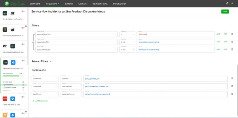 Jira Product Discovery to ServiceNow integration Update idea expression fields (they are customizable per use case needs)