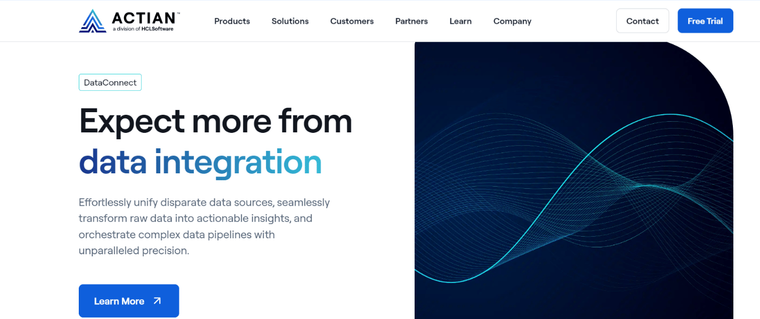 Actian DataConnect front page screenshot