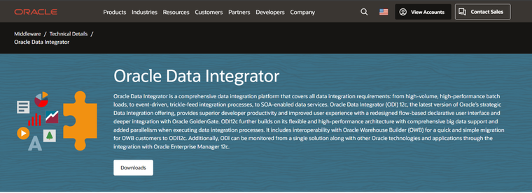 Oracle Data Integrator (ODI) front page screenshot