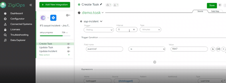 IFS to Jira integration: Creating Jira Task