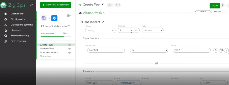 IFS to Jira integration: Creating Jira Task