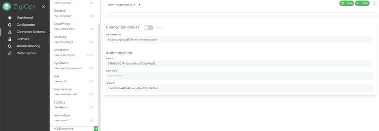ZigiOps no-code platform- connecting to Microsoft Dynamics 365