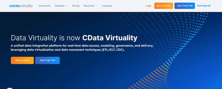 DataVirtuality front page screenshot