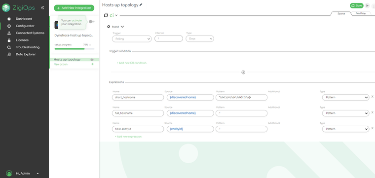 Screen-shot-of-ZigiOps-integration-platform-interface-showing-Dynatrace-host-up-topology-to-OBM-topology-transfer-RegEx-patterns